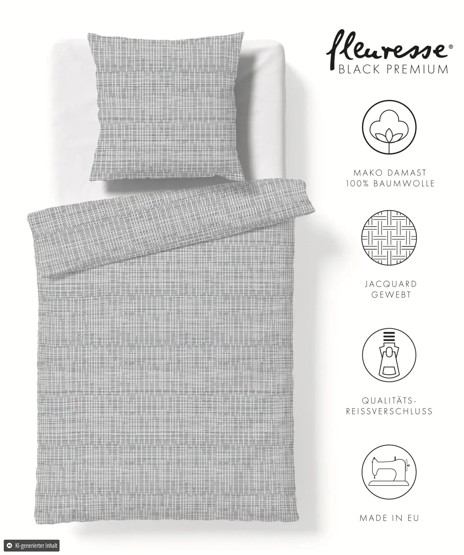 Black Premium Damast Grau – Freisteller