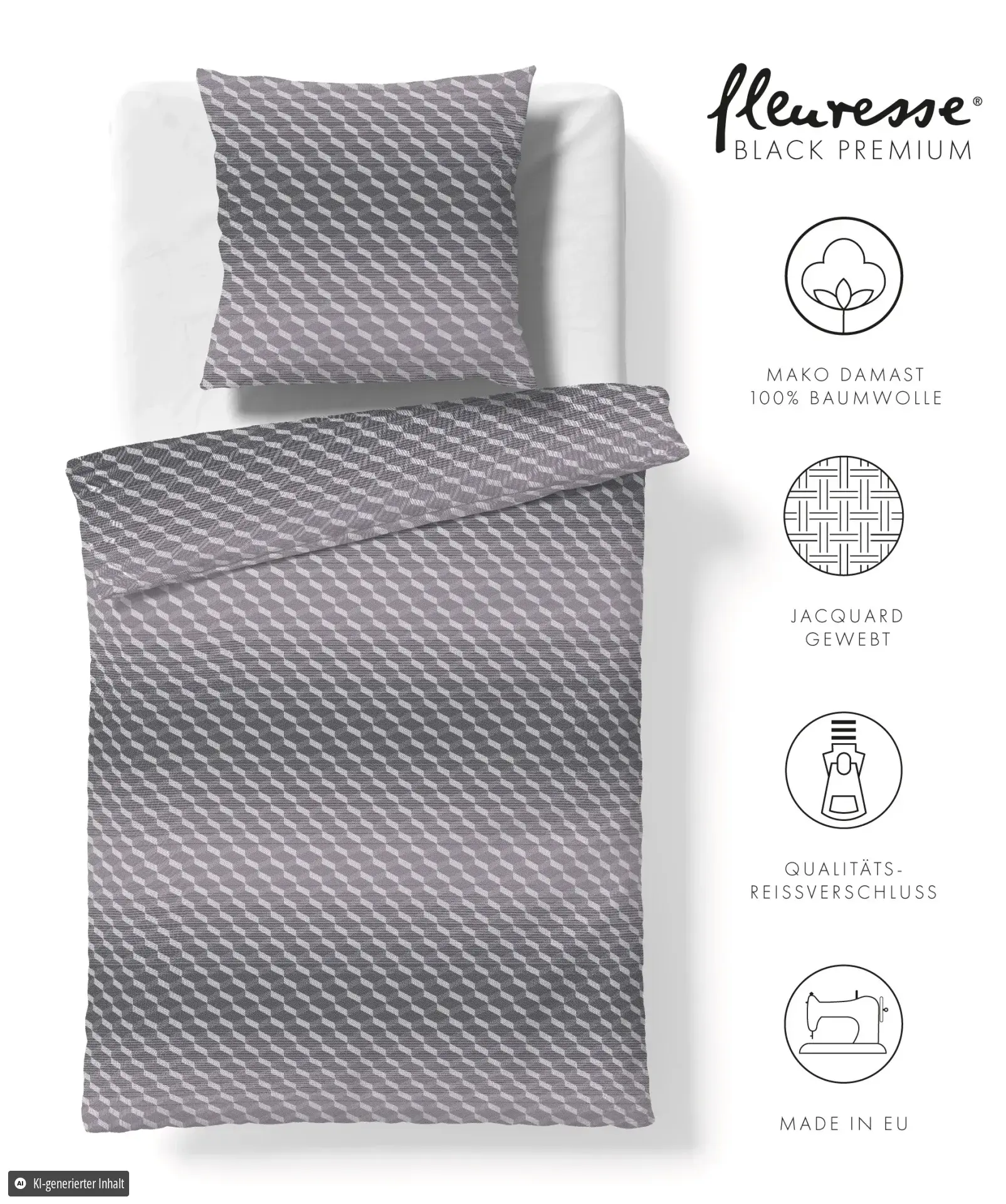 Black Premium Damast Grau – Freisteller