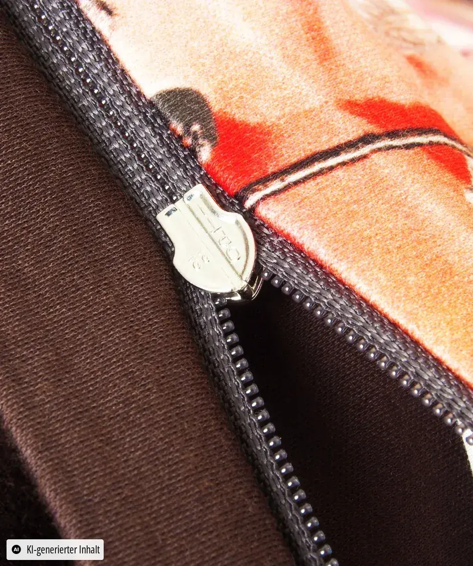 Black Premium Jersey Mahagoni – Detail Reißverschluss