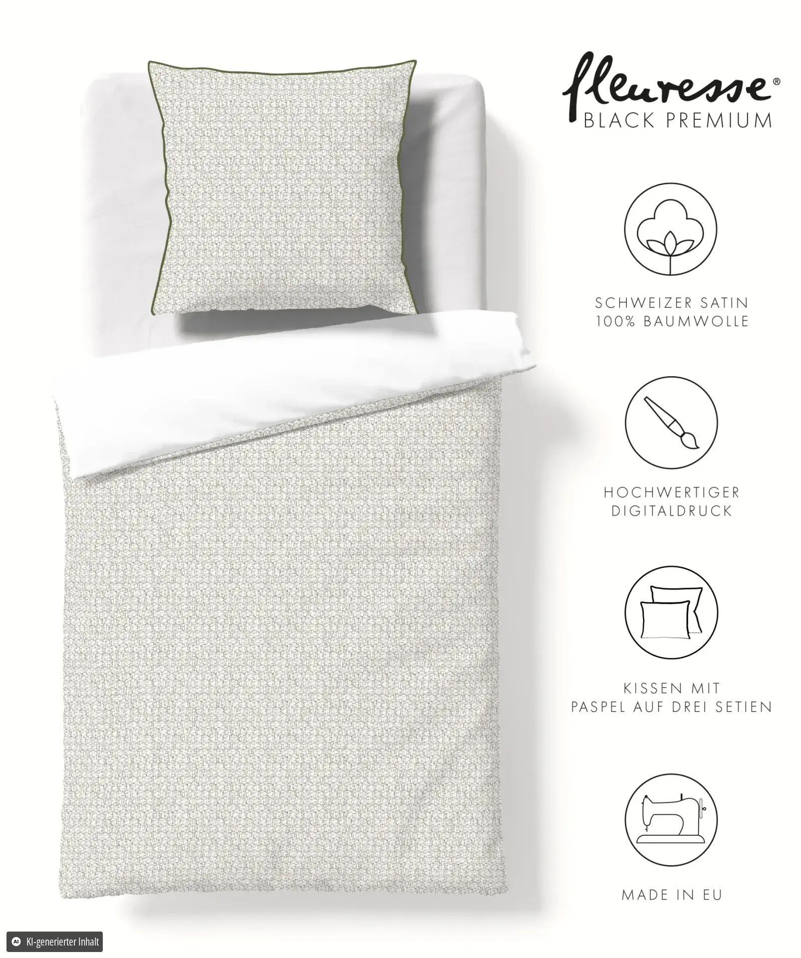 Black Premium Schweizer Satin Grau-Grün – Freisteller