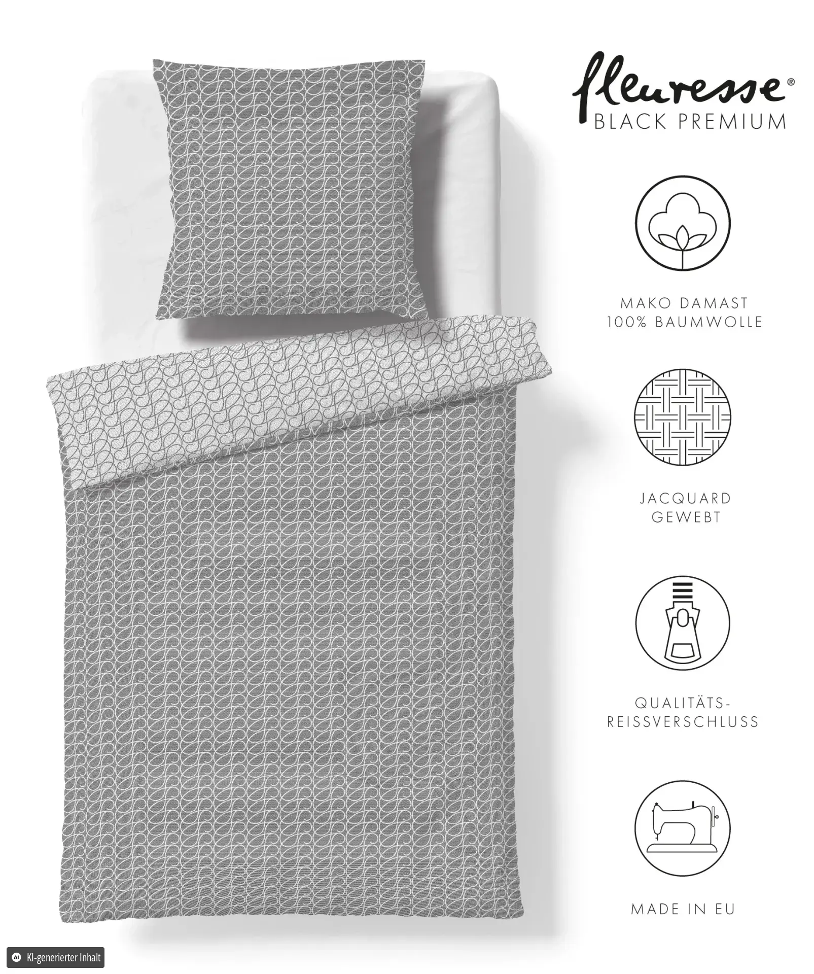 Black Premium Damast Grau – Freisteller